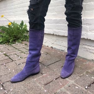 Gucci Purple Suede Boots